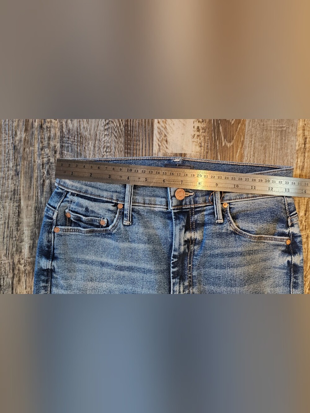 MOTHER The Super Cruiser High Rise Flare Jeans 27 Going In Circles Ombre - Picture 8 of 10